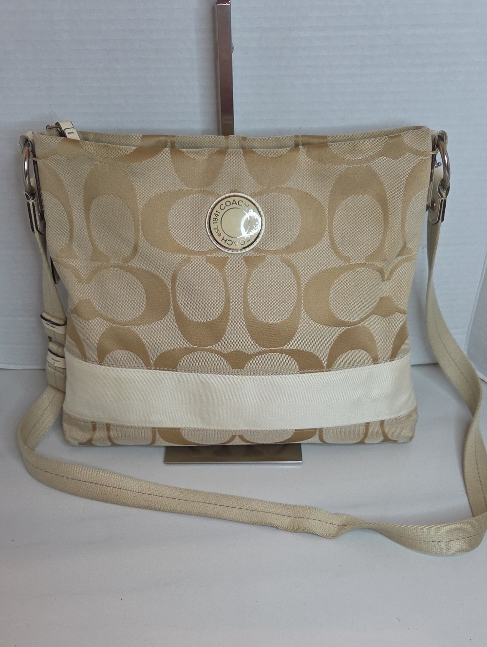 Coach Signature Stripe Crossbody Bag - Style F19220